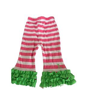 Inital Baby Mudpie Mud Pie Pink WHite Striped pants Girls Infant Baby Size 0 6 m